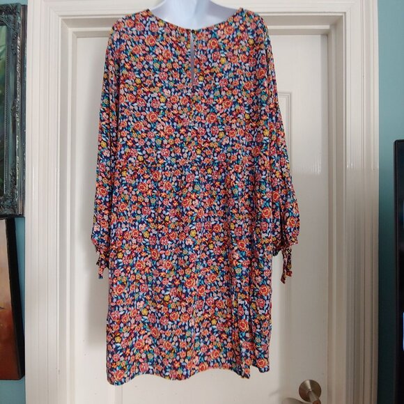Old Navy Floral Colorful Flowy Boho Long Sleeve Modest Dress XXL - Picture 10 of 14